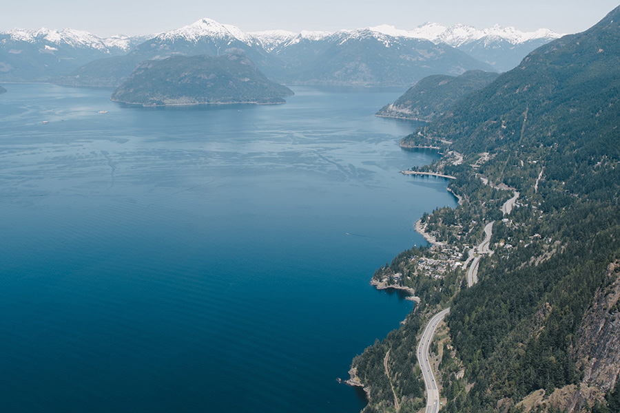 Aerial view of the Sea-to-Sky Highway